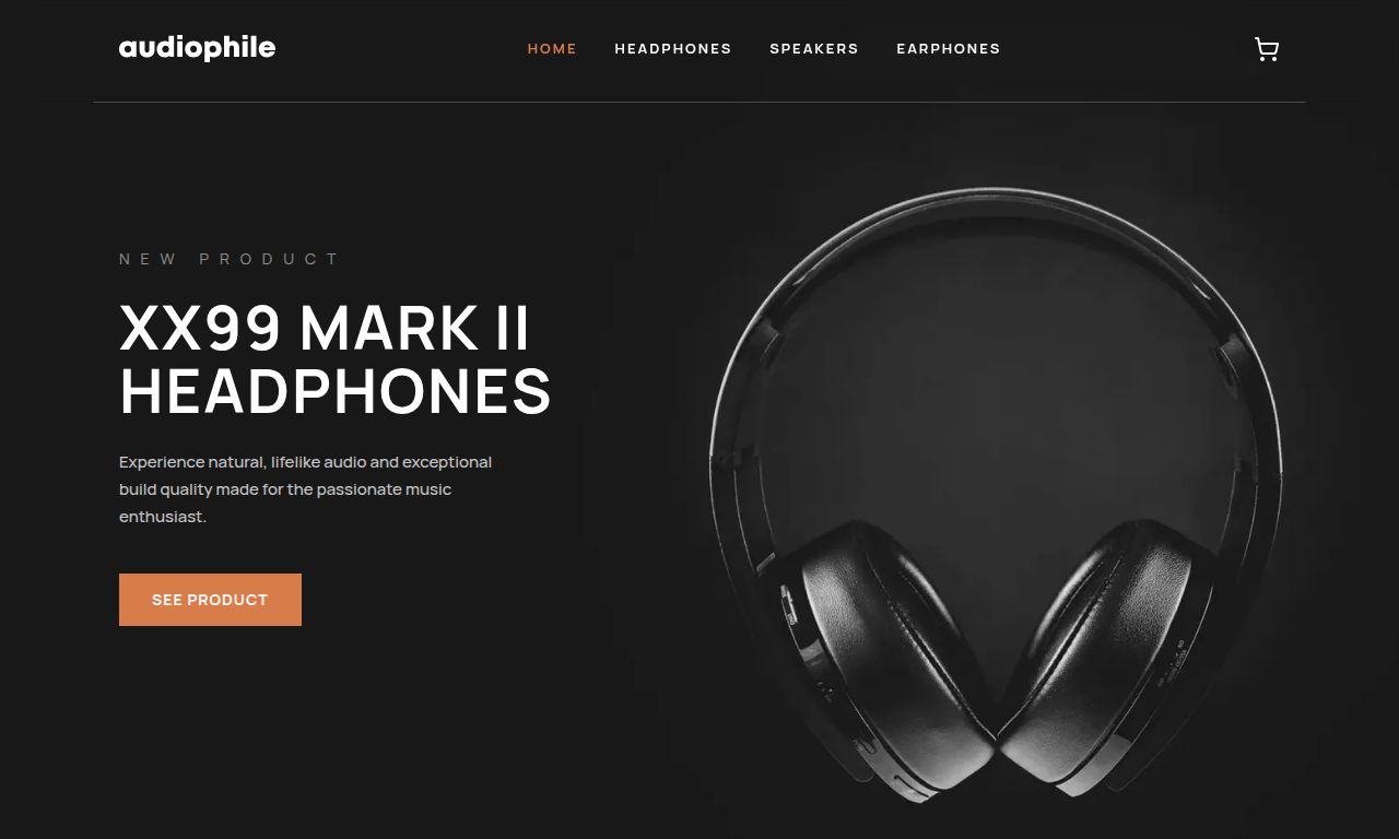 Screenshot of the Audiophile e-commerce site