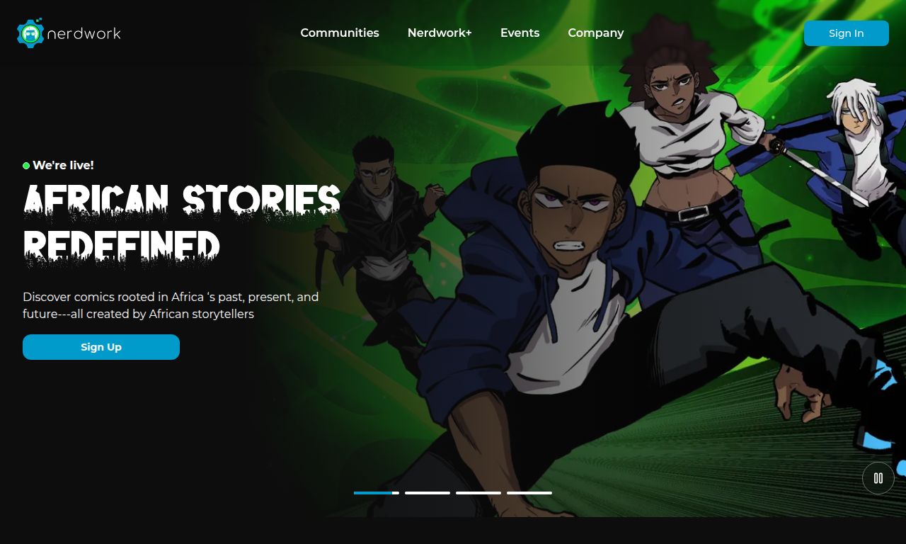 Screenshot of the Nerdwork website